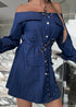 Blue Denim Hippie Mini Dress